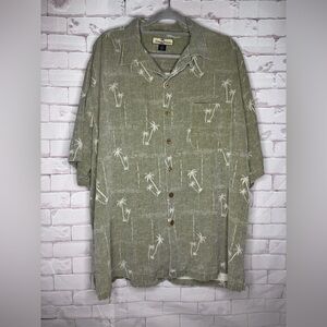 Tommy Bahama‎ Olive Palm Print Men's Shirt Size XXL